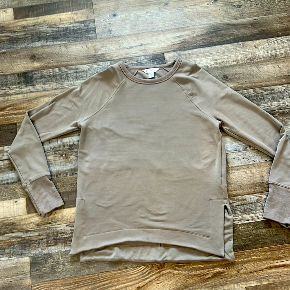 Athleta Coaster Luxe Sweatshirt. Taupe color. Extra Small